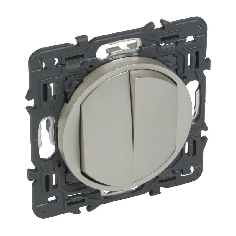 Legrand - Double va et vient 10 ax complet titane (067707)