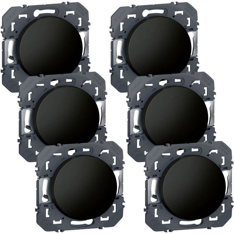 Legrand - Lot de 6 interrupteurs ou va-et-vient dooxie 10AX 250V finition noir (300452)