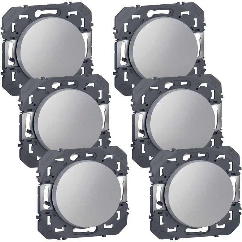 Legrand - Lot de 6 va et vient 10A à composer - Dooxie - Aluminium