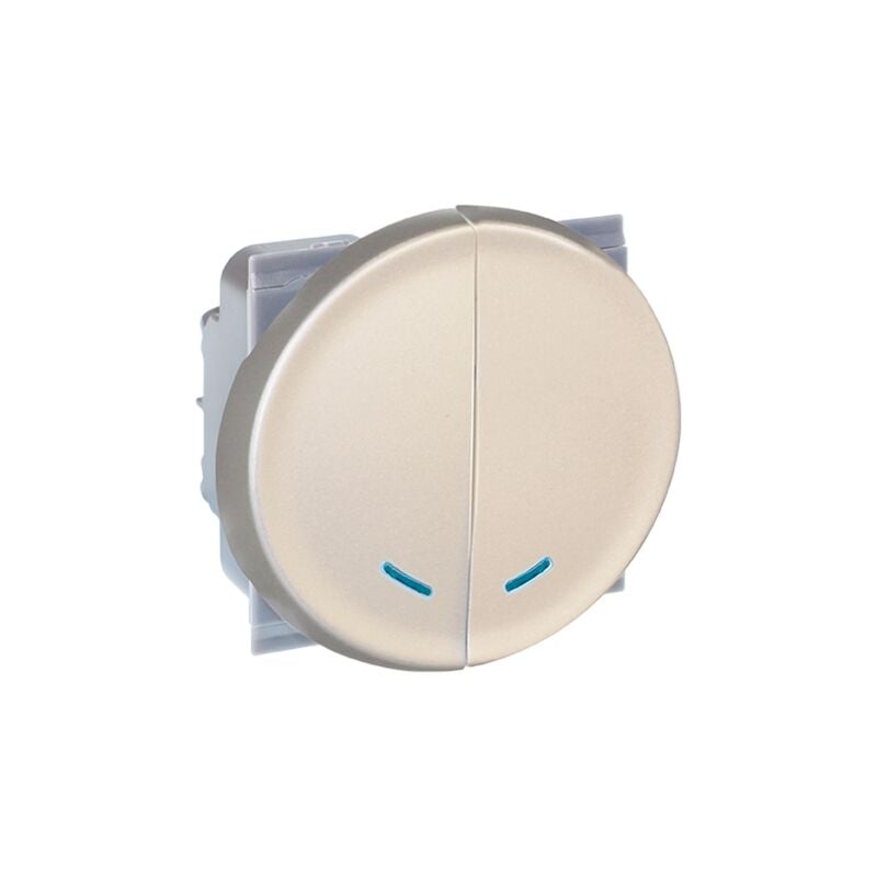 Interrupteur combiné double va et vient lumineux - comete Couleur Titane