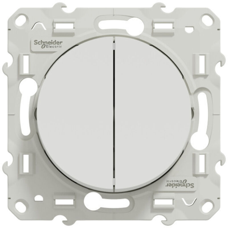 Interrupteur Double Va-Et-Vient Odace Schneider Blanc Ral 9003 S526214/s520214