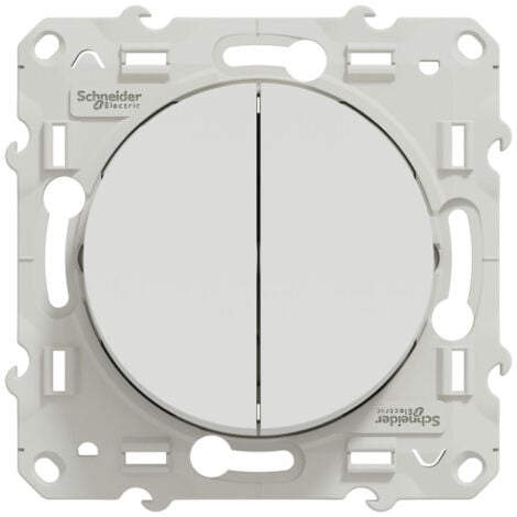double va-et-vlent blanc connexion rapide fixation a vis odace, schneider electric, ref.s520214