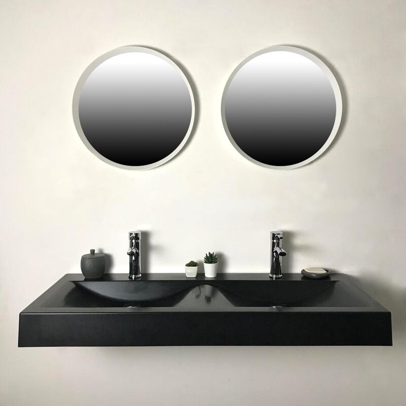 

Lavabo doble para colocar o colgar Negro 120 cm en piedra sintética - Eva