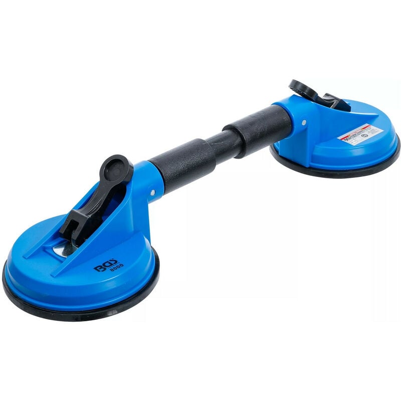 Double ventouse 120 mm tetes flexibles caoutchouc abs levage manutention 60 kg