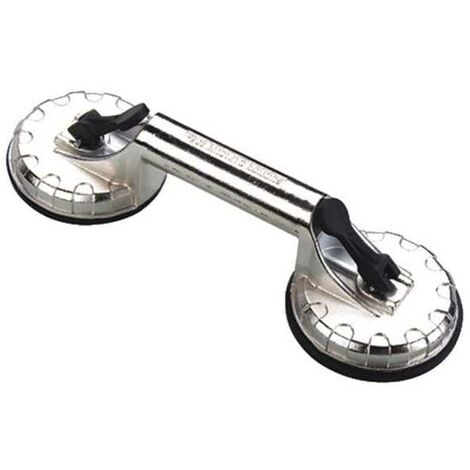 Double ventouse en caoutchouc pour verre. Corps en aluminium