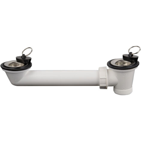 Double vidange d'évier DN40x5/4' avec 2 vidanges