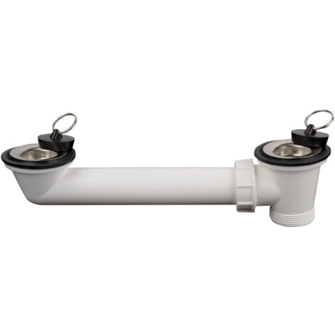 Double vidange d'évier DN40x6/4' avec 2 vidanges