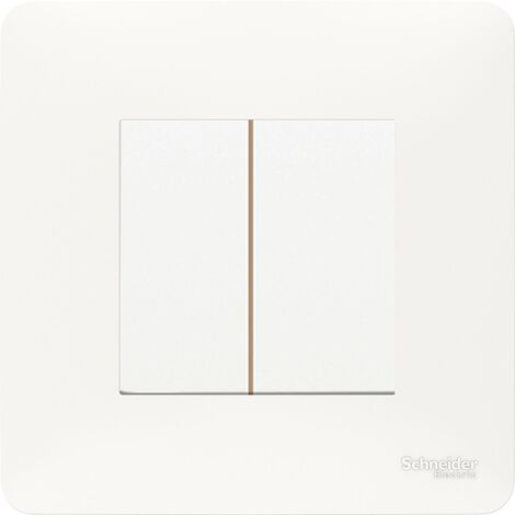 DOUBLE V&V + PLAQUE STUDIO 1P UNICA SCHNEIDER BLANC SHN0512824
