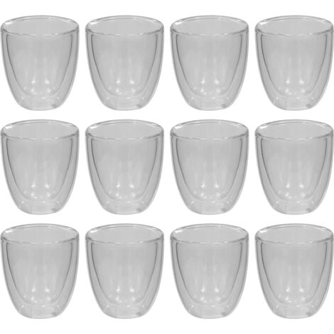 Double Wall Thermo Glass for Espresso Coffee 12 pcs 80 ml