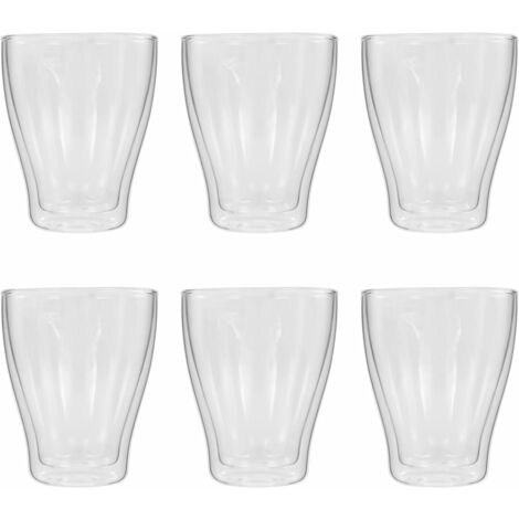 Double Wall Thermo Glass for Espresso Coffee 6 pcs 370 ml