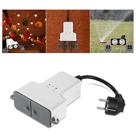 Double WIFI Smart Prise étanche IP44 Prises de courant intelligentes extérieures Tuya Fonctionne avec Smart Life Home App Minuterie Télécommande vocale