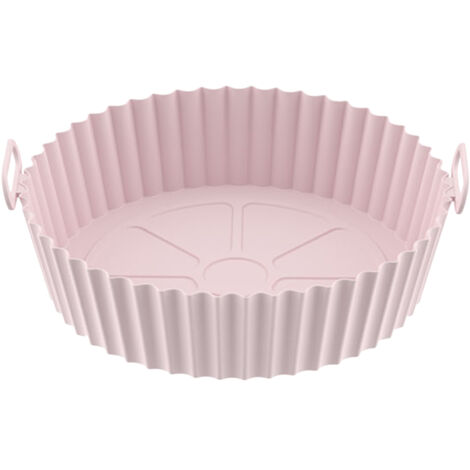 Doublure de friteuse ronde en silicone épais, réutilisable et facile à nettoyer, rose pour friteuse