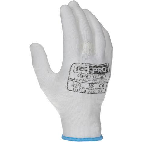 Doublure de gants RS PRO taille 10, XL, Manutention générale, 12 Paires, Blanc ( Prix pour Paquet de 12 )