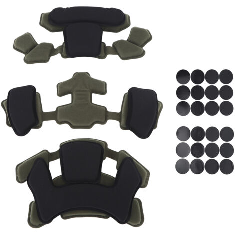 Doublure intérieure de casque universelle, kit de coussinets en mousse de remplacement, couleur vert OD, système de confort et protection.
