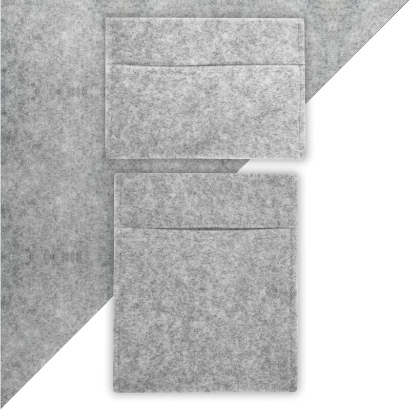 Monster Shop - Doublure Intérieure Gris Argenté & 2 Poches de Rangement en Feutre pour Van, Couverture 11m², Polypropylène Super Extensible,