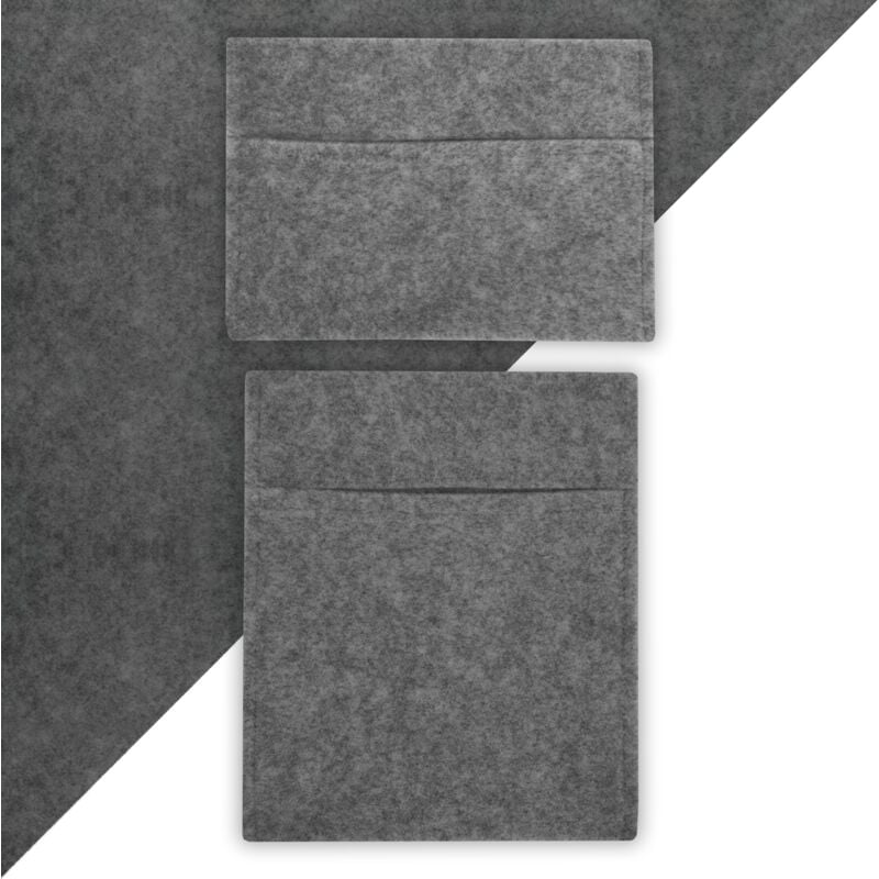 Monster Shop - Doublure Intérieure Gris Clair & 2 Poches de Rangement en Feutre pour Van, Couverture 11m², Polypropylène Super Extensible,