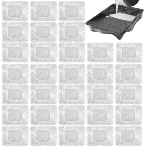 doublures de Plateau de Peinture, Lot de 30 revêtements jetables pour bac à Peinture de 9 in, Grand Plateau de Peintre, Plateau de Peinture jetable, Plateau de Peinture Transparent