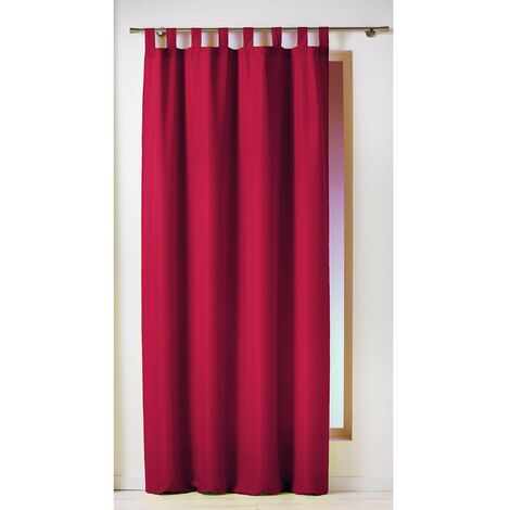 Douceur D'Intérieur - 1600520, Tenda Con Passanti , 140 X 260 Cm , Essentiel , Poliestere Unito , Rosso
