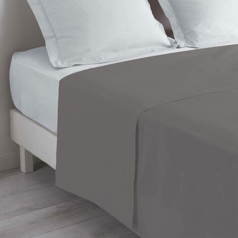Douceur D'Intérieur  - 1640619, Lenzuolo Piatto Singolo , 180 X 290 Cm , Lit Uni , Unito 57 Fili , Grigio