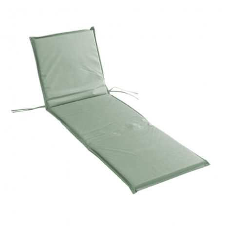 Douceur D'Intérieur – Coussin bain de soleil extérieur 65 x 190 cm – 100% polyester déperlant – Finition nouettes – Lavable épongeable – Vert sauge