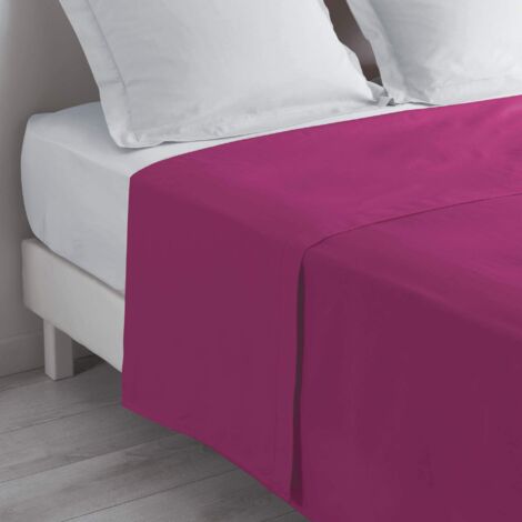 Douceur d'Intérieur, Lenzuola in cotone, 57 fili, punto cordoncino, 180 x 290 cm, Rosa (BOIS DE ROSE)