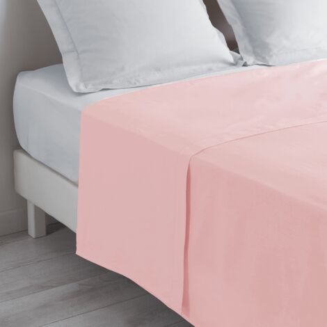 Douceur d'Intérieur, Lenzuola in cotone, punto cordoncino, 180 x 290 cm, Rosa (DRAGEE)