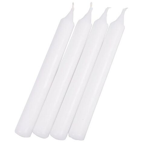 Douceur D'Intérieur – Lot de 4 bougies chandelier blanches 20 cm – Sans parfum – Pour décoration intérieure élégante – Ambiance chaleureuse