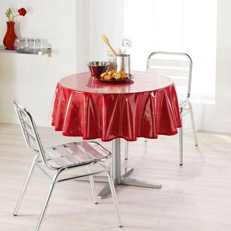 Douceur D'Intérieur – Nappe ronde 140 cm en PVC transparent – Antitache et imperméable – Pour 8 à 10 couverts – Facile à nettoyer