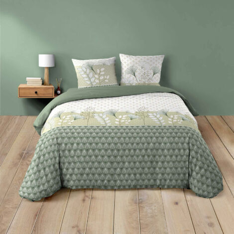 Douceur D'Intérieur – Parure de lit 3 pièces 240 x 220 cm – 100% coton tissé 42 fils/cm² – Confort respirant pour nuits douces