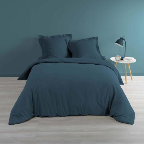 Douceur d'intérieur Percaline housse de couette bleu 240x220 cm