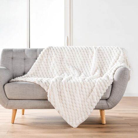 Douceur D'Intérieur – Plaid imitation fourrure 180x220cm – Revers sherpa pour chaleur douillette – 100% polyester – Lavable en machine à 30°