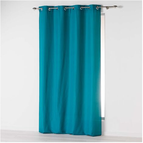 Douceur D'Intérieur – Rideau à œillets microfibre 140 x 260 cm bleu – Finition élégante – Pour décoration intérieure moderne