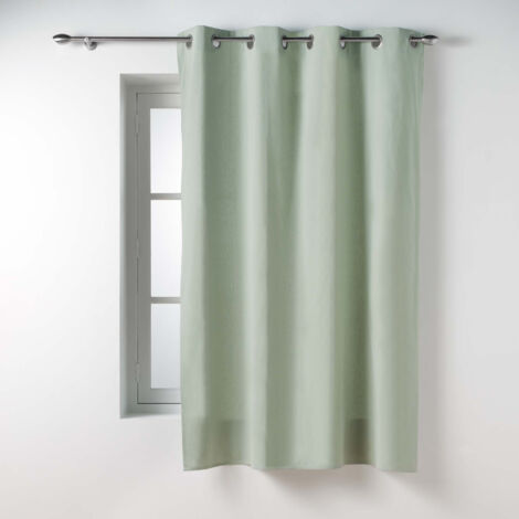 Douceur D'Intérieur – Rideau en poly-coton recyclé vert sauge 135x180 cm – Certifié GRS et Oeko Tex – Douceur et confort pour intérieur durable