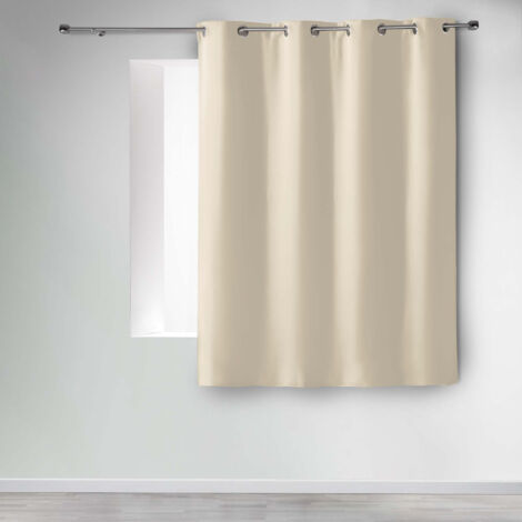 Douceur D'Intérieur – Rideau occultant 135 x 180 cm – 100% polyester – 6 œillets ronds argent – Bloque efficacement la lumière – Pour fenêtres basses