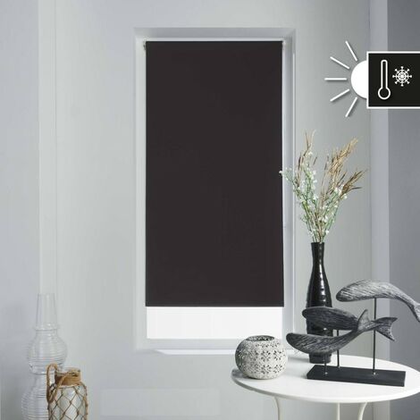 Douceur D'Intérieur – Store enrouleur occultant 90x180 cm noir – 100% polyester – Compatible fenêtres alu, bois, PVC – Montage sans perçage