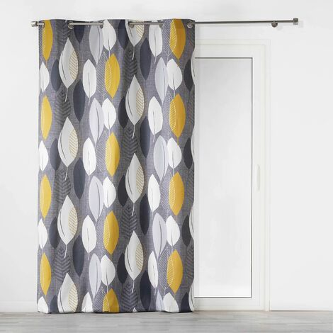 douceur d'Intérieur tenda a occhielli in cotone, Cotone, giallo, 140x240 cm