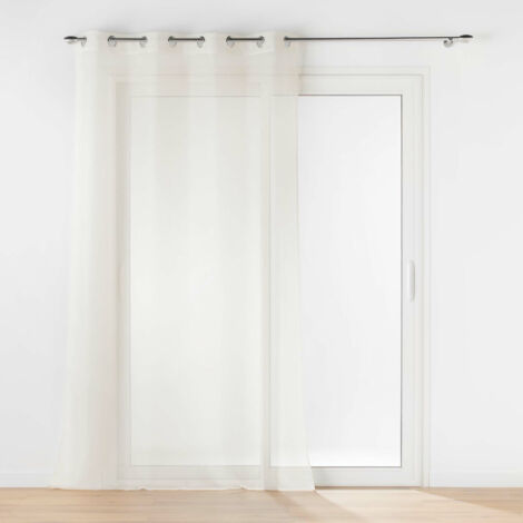 Douceur D'Intérieur – Voilage à oeillets 140 x 240 cm – 100% polyester – Couleur naturelle – Laisse passer la lumière et filtre les regards