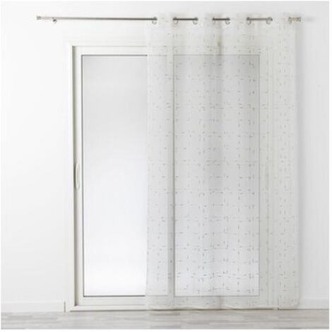 Douceur D'Intérieur – Voilage à œillets 140 x 240 cm – Fil métallisé blanc et doré – Polyester pour lumière naturelle et intimité