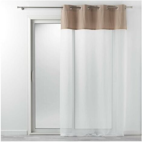 Douceur D'Intérieur – Voilage à œillets 140 x 240 cm – Voile uni en polycoton et jute naturel – Laisse passer la lumière tout en préservant l'intimité