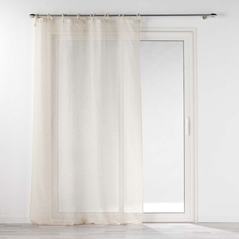 Douceur D'Intérieur – Voilage effet lin beige 140 x 240 cm – Tissu léger et texturé – Finition nouettes – Prêt à poser pour ambiance douce