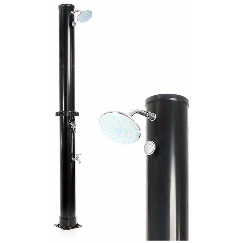 Douche 35 litres Solaire Pour Piscines, Campings, noire - Argent