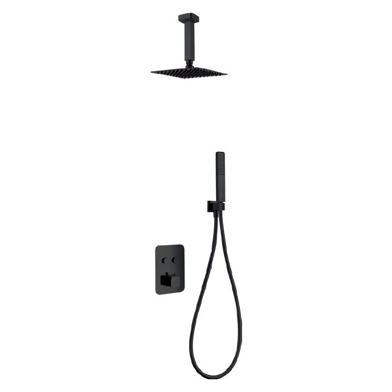 Imex - Ensemble de douche encastrable noir mat série Portugal