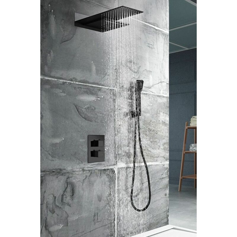 Ensemble de douche noir mat série Rodas