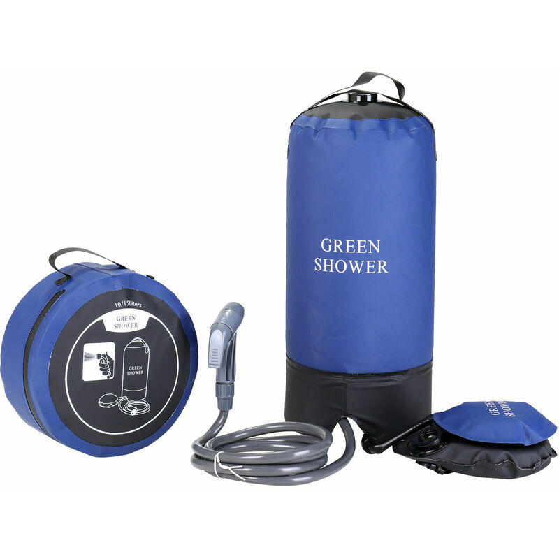 Douche à pression en PVC avec pompe à pied Sac à eau de douche à pression de douche gonflable léger pour l'extérieur Plage Camping Randonnée Baignade