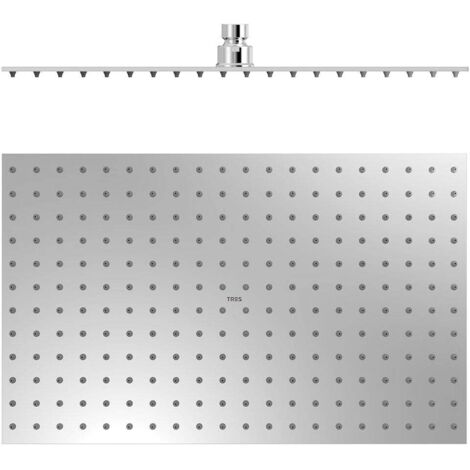 Douche acier inoxydable de tête anticalcaire à rotule 400x25 Chromé - TRES 134315008