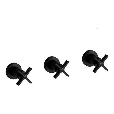Douche Cross Road Encastre Melangeur 2 Sorties Blackmat Robinetterie CROSS ROAD - CRISTINA ONDYNA CR11413