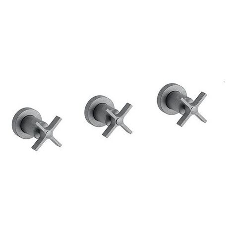 Douche Cross Road Encastre Melangeur 2 Sorties Metal Brosse Robinetterie CROSS ROAD - CRISTINA ONDYNA CR11477