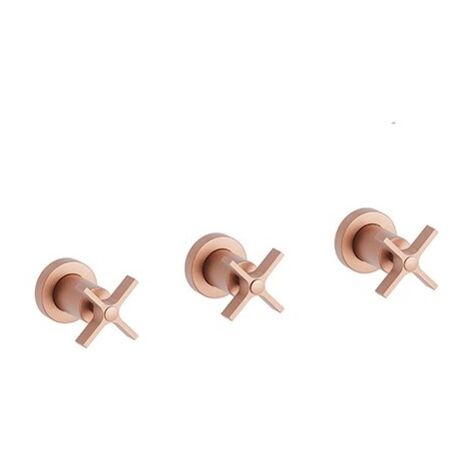 Douche Cross Road Encastre Melangeur 2 Sorties Or Rose Brosse Robinetterie CROSS ROAD - CRISTINA ONDYNA CR11434P