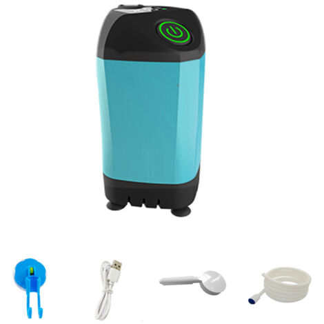 Douche de Camping en plein air, pompe de douche électrique Portable IPX7 étanche pour Camping randonnée sac à dos voyage plage arrosage des animaux de compagnie, Bleu, basique
