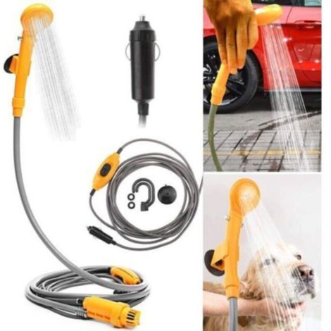 Douche de camping portable 12V avec pompe immergée Douche de voyage randonnée voiture